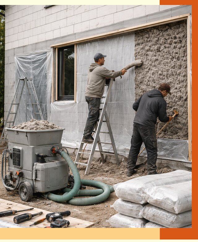Утепление дома из газобетона эковатой в Смоленске от 4615 руб./м2 | ТепломастерСмл