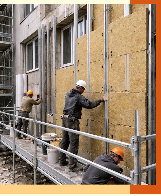 Утепление вентилируемого фасада в Смоленске от 5743 руб/м2 — монтаж и утепление вентфасад | ТепломастерСмл